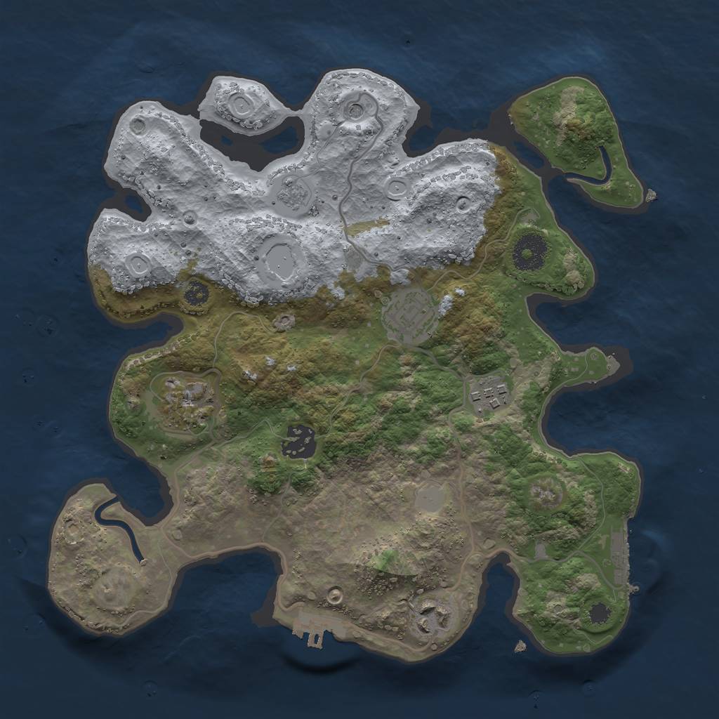 Rust Map: Procedural Map, Size: 3000, Seed: 3832, 12 Monuments