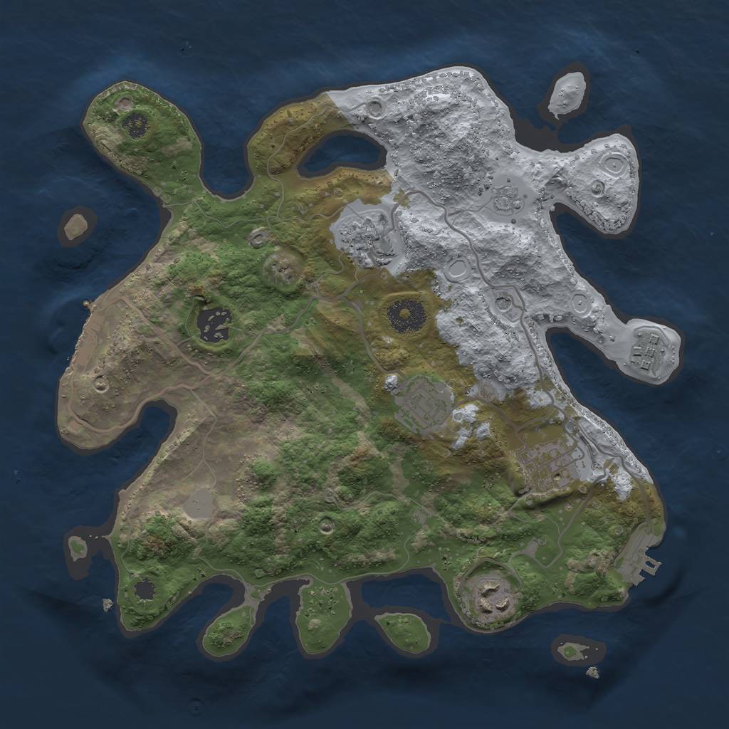 Rust Map: Procedural Map, Size: 3000, Seed: 7522, 13 Monuments