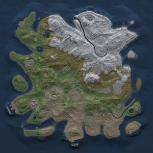 Thumbnail Rust Map: Procedural Map, Size: 3500, Seed: 1199298658, 14 Monuments