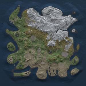 Thumbnail Rust Map: Procedural Map, Size: 3500, Seed: 1199298658, 16 Monuments