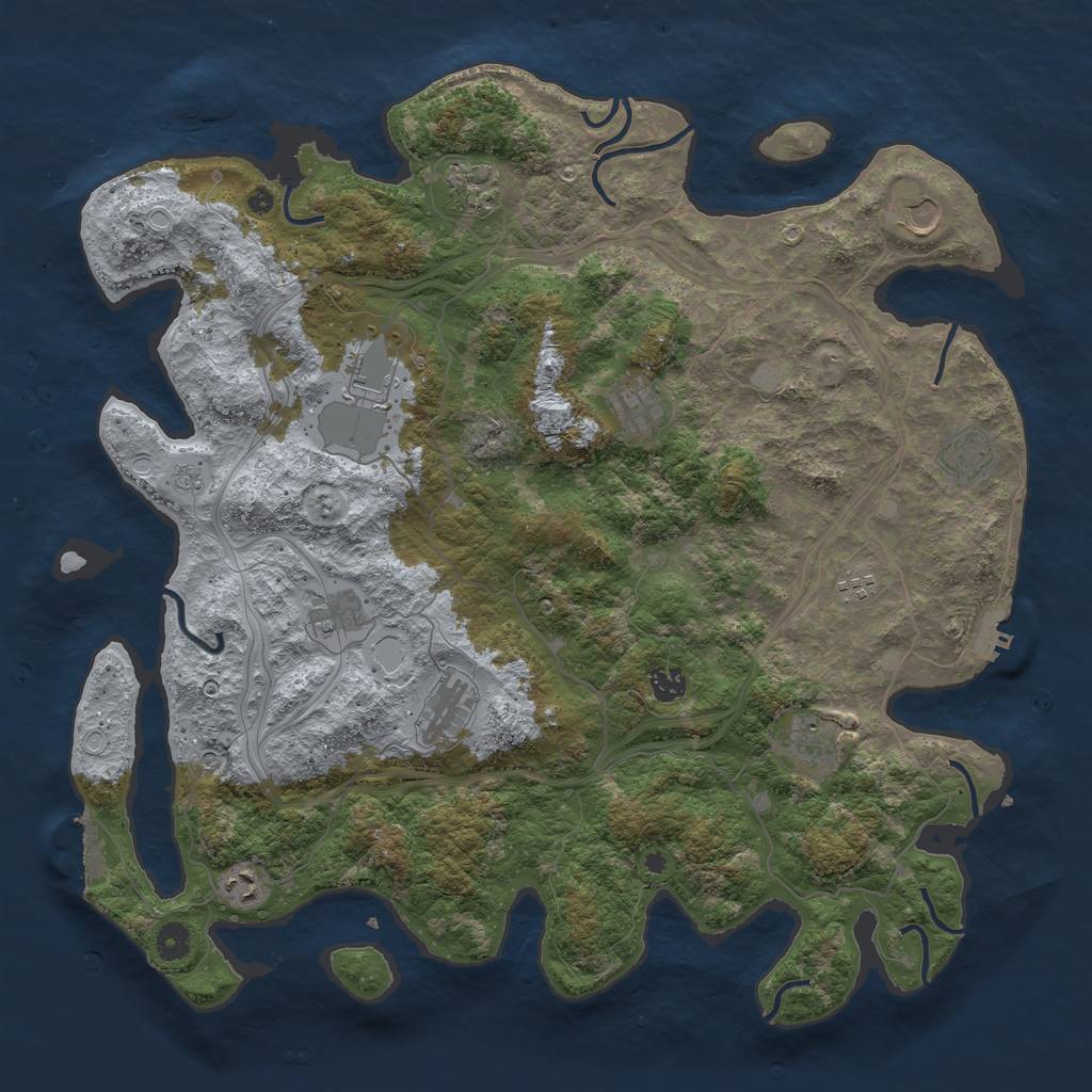 Rust Map: Procedural Map, Size: 4500, Seed: 8877266, 18 Monuments