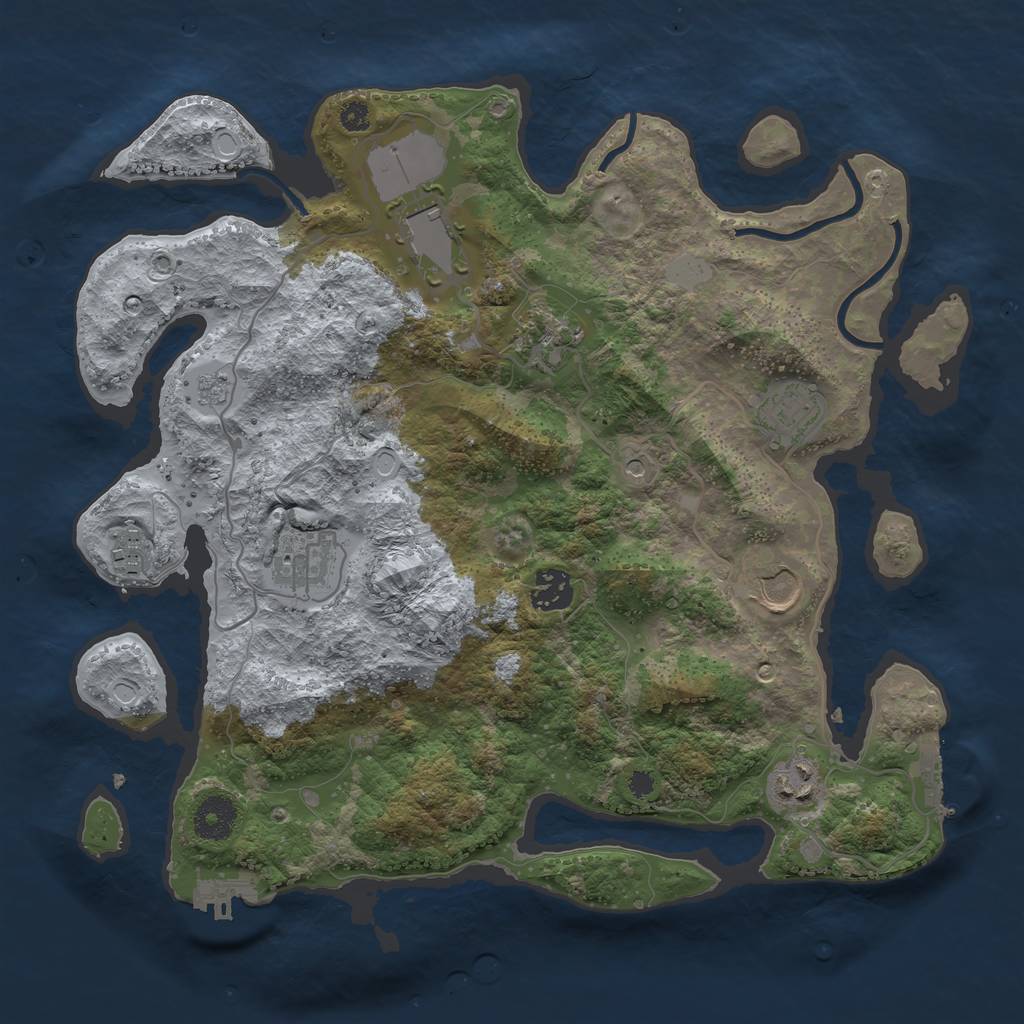 Rust Map: Procedural Map, Size: 3500, Seed: 1431595769, 15 Monuments