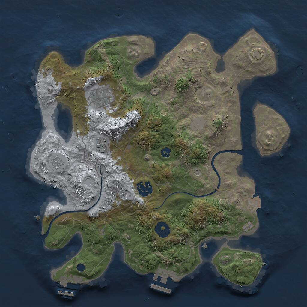 Rust Map: Procedural Map, Size: 3000, Seed: 8823, 9 Monuments
