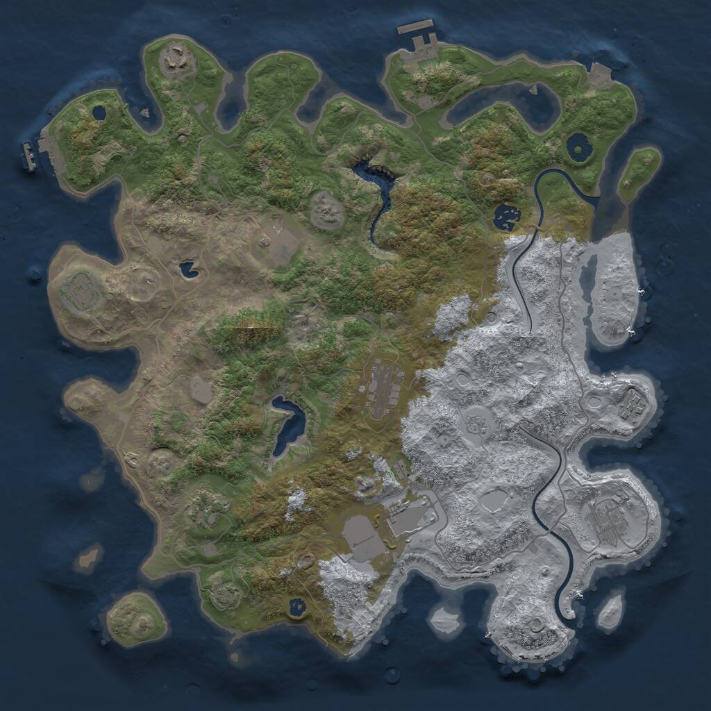 Rust Map: Procedural Map, Size: 4000, Seed: 1648435500, 15 Monuments