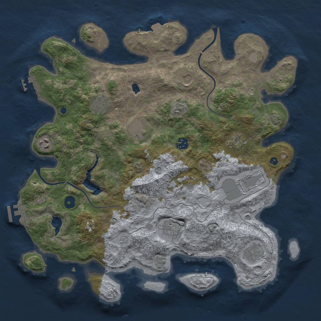 Rust Map: Procedural Map, Size: 4000, Seed: 1165514708, 16 Monuments