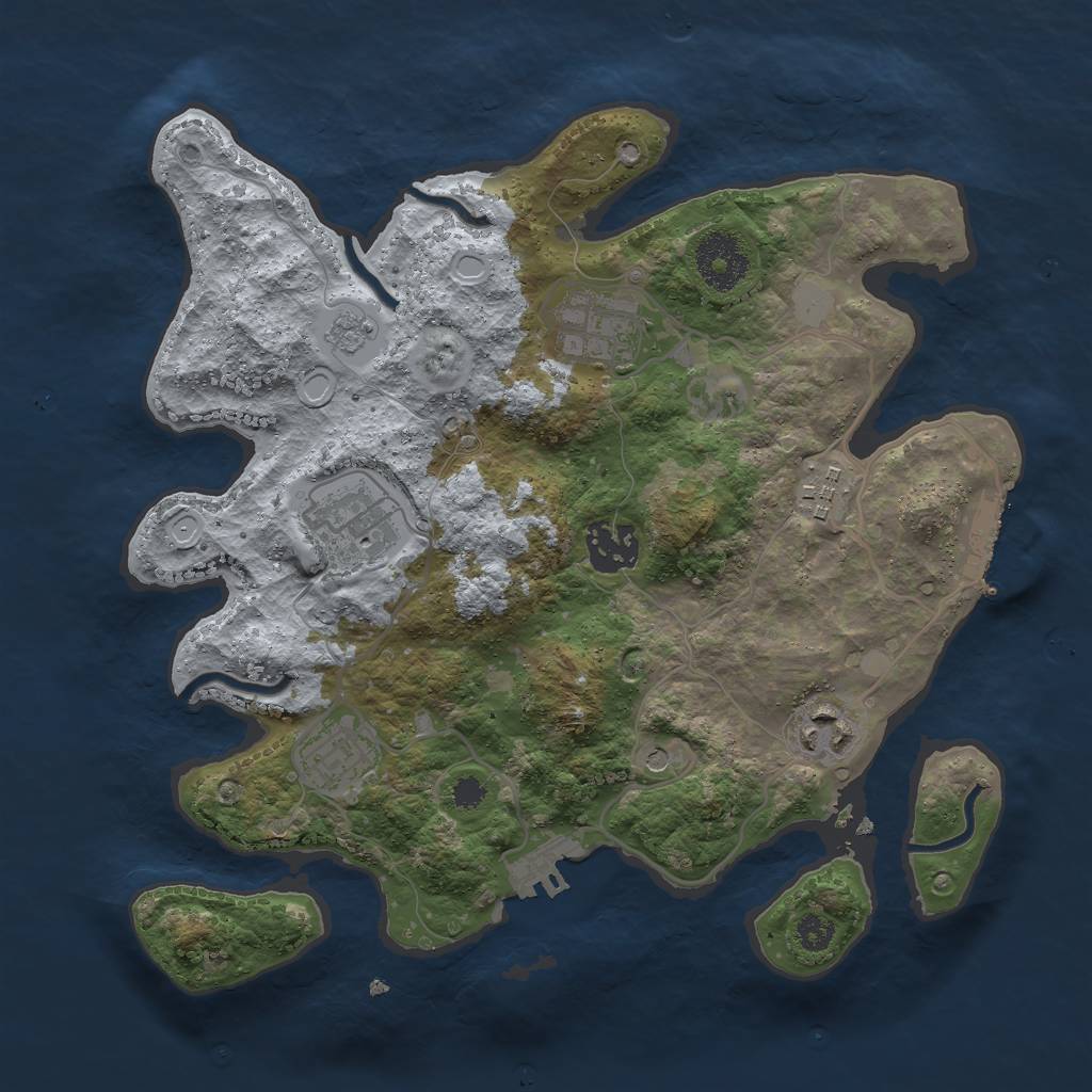 Rust Map: Procedural Map, Size: 3000, Seed: 564299431, 13 Monuments