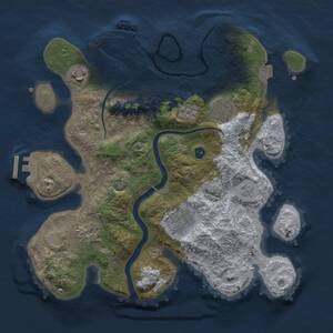 Thumbnail Rust Map: Procedural Map, Size: 3000, Seed: 868, 11 Monuments
