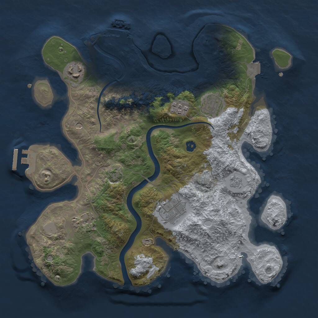 Rust Map: Procedural Map, Size: 3000, Seed: 868, 11 Monuments