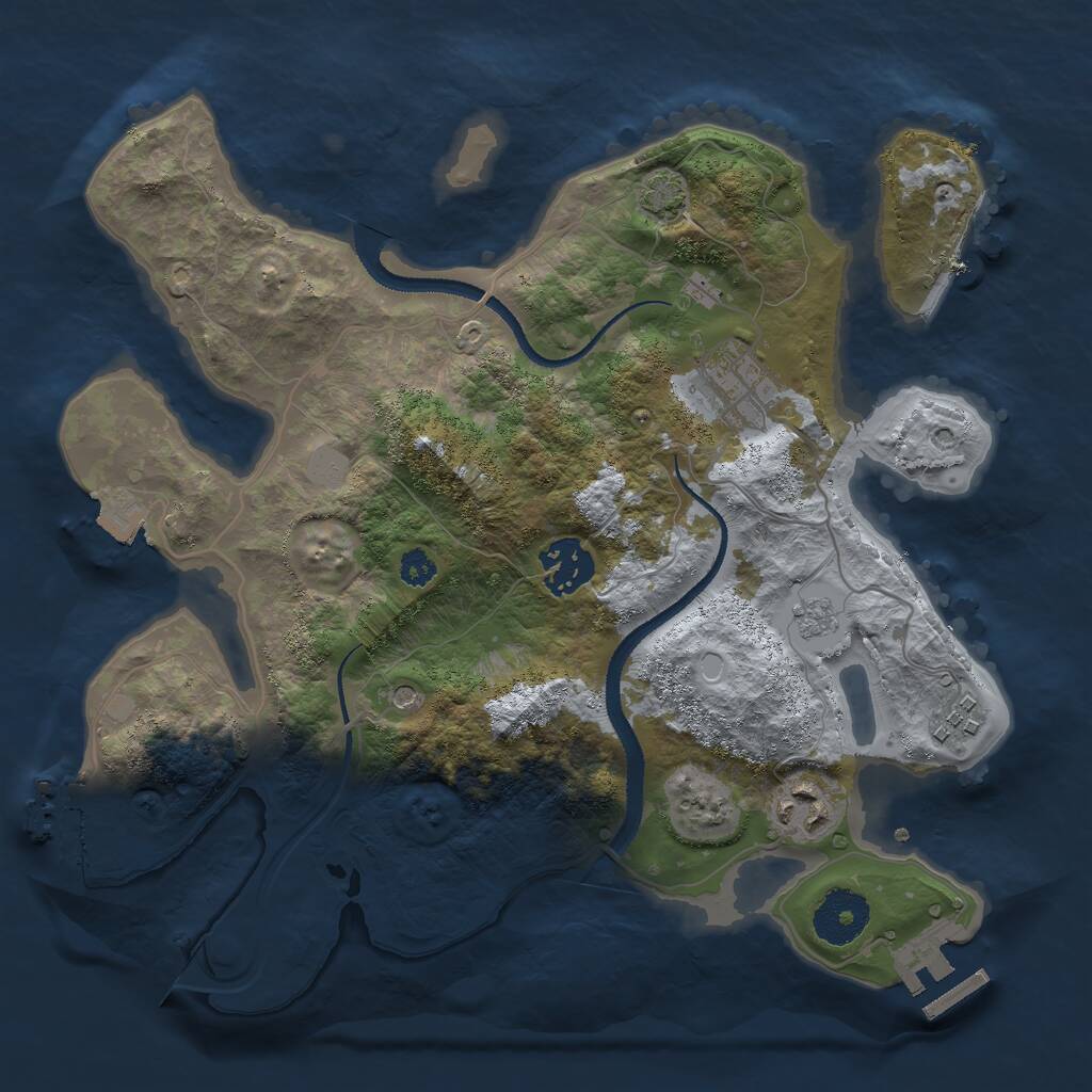 Rust Map: Procedural Map, Size: 3000, Seed: 885701027, 10 Monuments