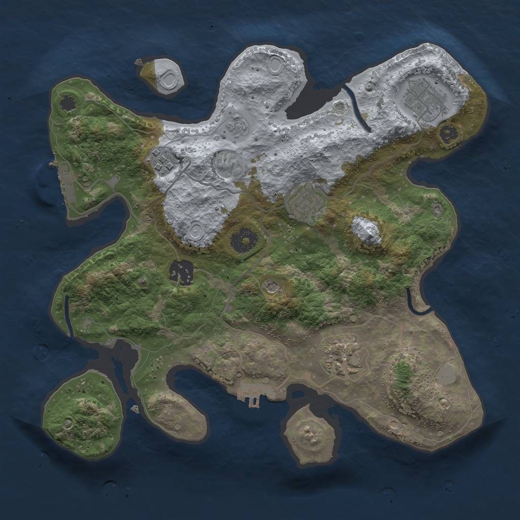 Rust Map: Procedural Map, Size: 3000, Seed: 961345524, 12 Monuments
