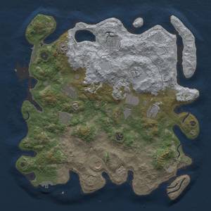 Thumbnail Rust Map: Procedural Map, Size: 4100, Seed: 62537, 17 Monuments