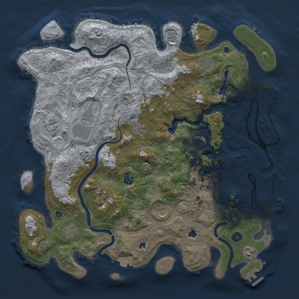Rust Map: Procedural Map, Size: 4500, Seed: 122441816, 17 Monuments