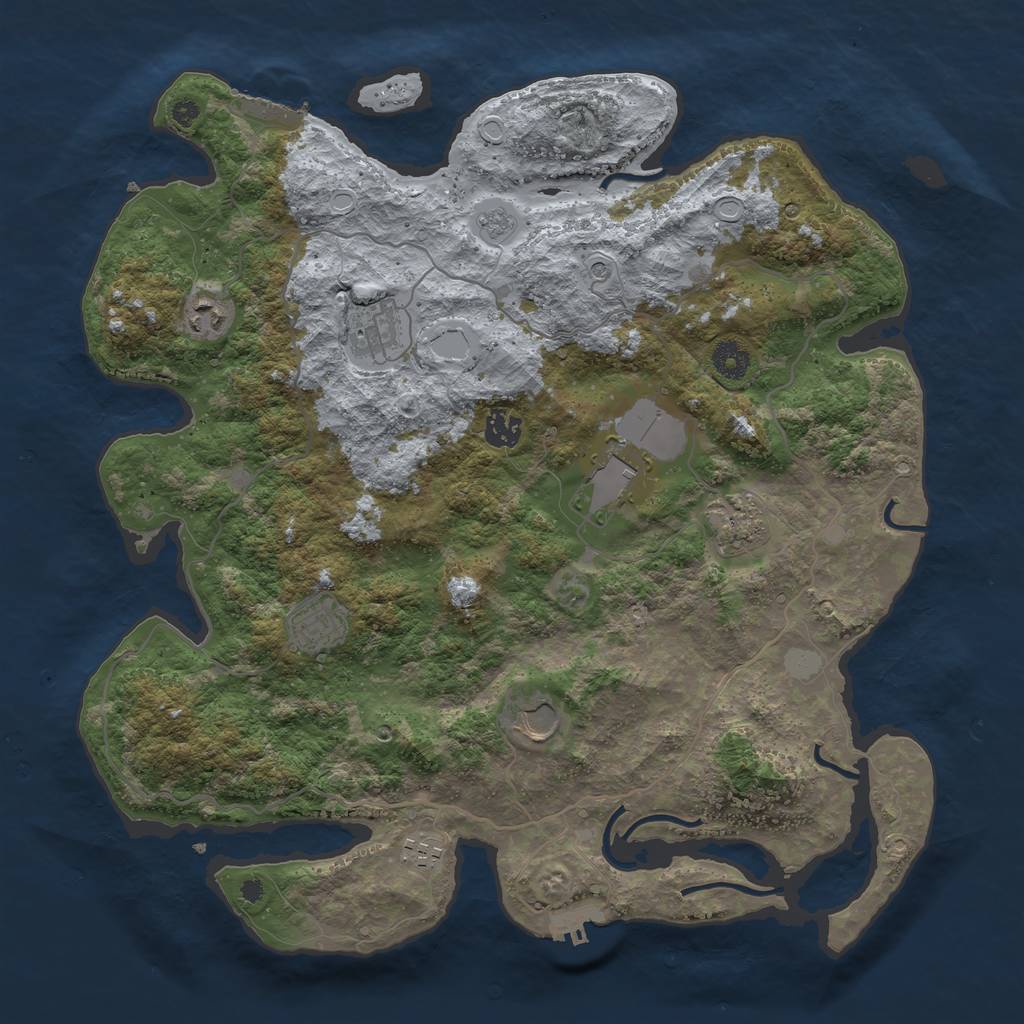 Rust Map: Procedural Map, Size: 4000, Seed: 990231, 15 Monuments