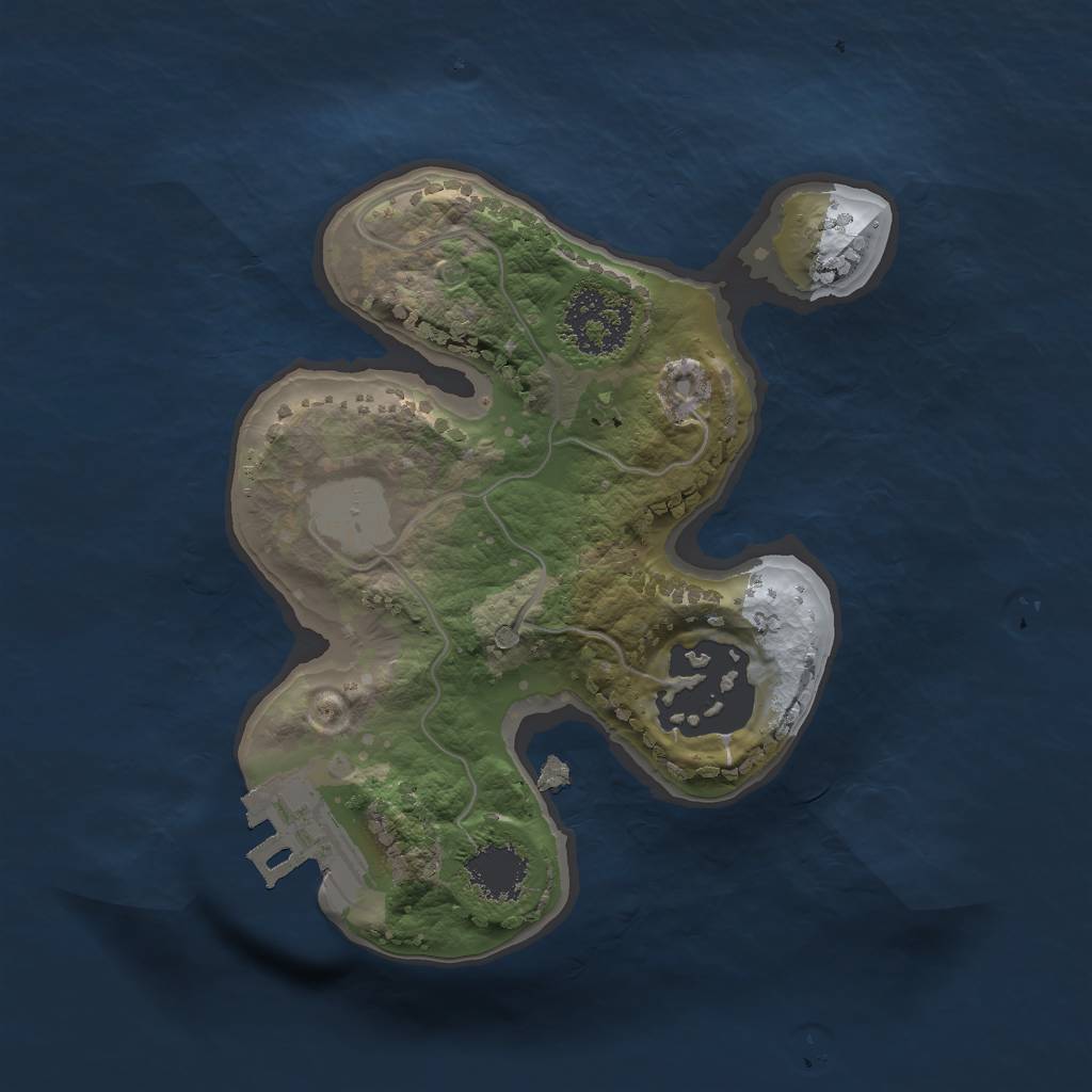 Rust Map: Procedural Map, Size: 1600, Seed: 523448, 5 Monuments