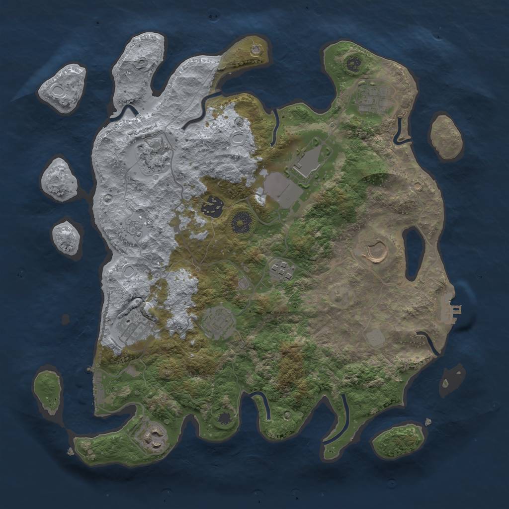 Rust Map: Procedural Map, Size: 3500, Seed: 4659, 15 Monuments