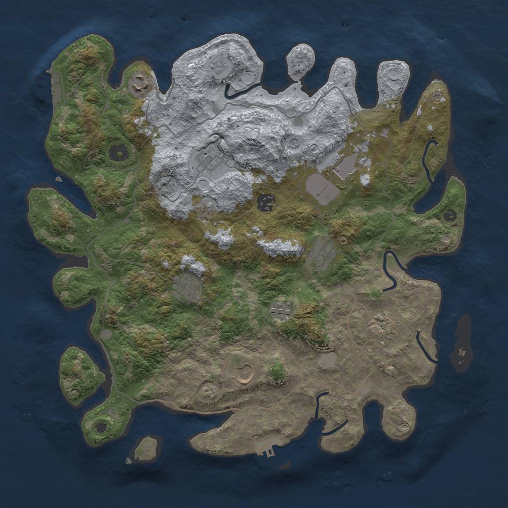 Rust Map: Procedural Map, Size: 4000, Seed: 20221010, 16 Monuments