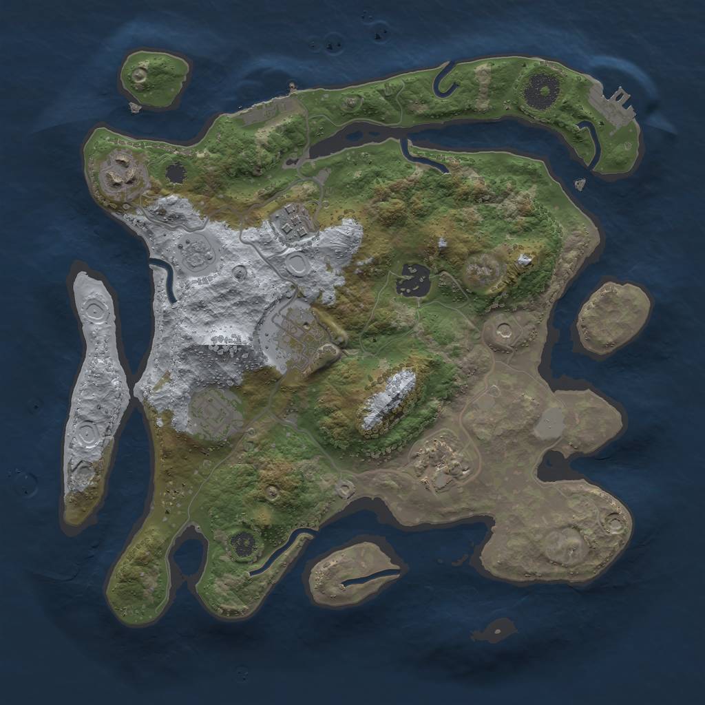 Rust Map: Procedural Map, Size: 3000, Seed: 12921, 13 Monuments