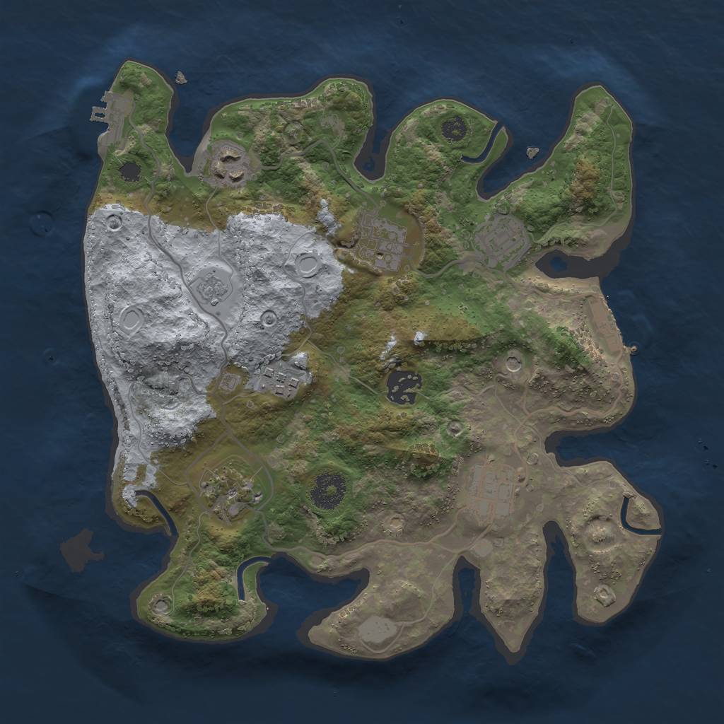 Rust Map: Procedural Map, Size: 3000, Seed: 85209194, 14 Monuments