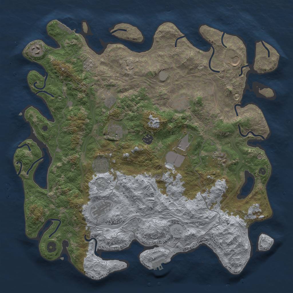 Rust Map: Procedural Map, Size: 4250, Seed: 1187624344, 18 Monuments