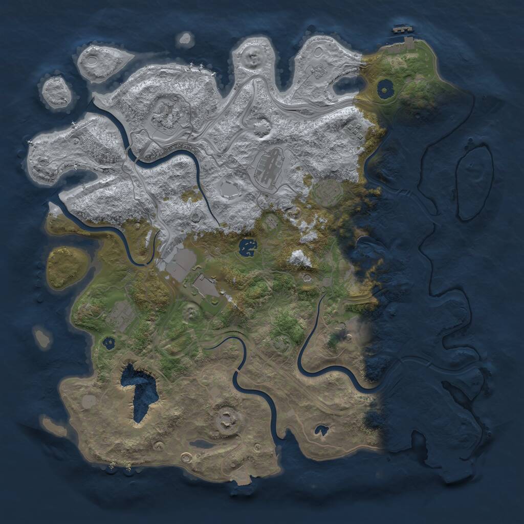 Rust Map: Procedural Map, Size: 4250, Seed: 889203678, 15 Monuments