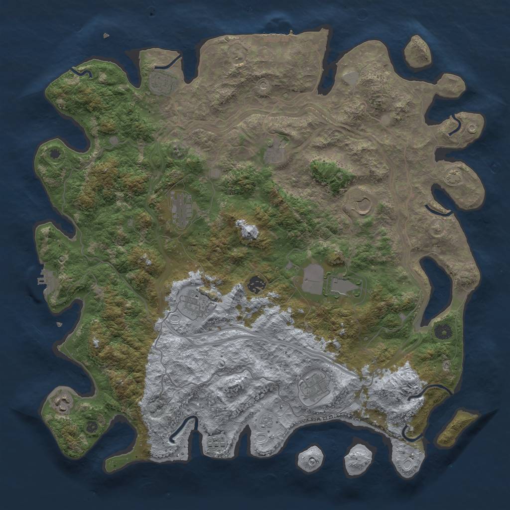 Rust Map: Procedural Map, Size: 4500, Seed: 1659114770, 18 Monuments