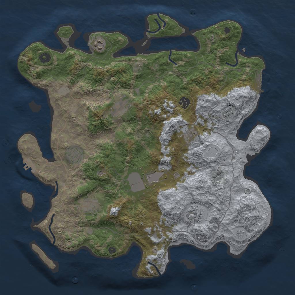 Rust Map: Procedural Map, Size: 4000, Seed: 1678980792, 16 Monuments