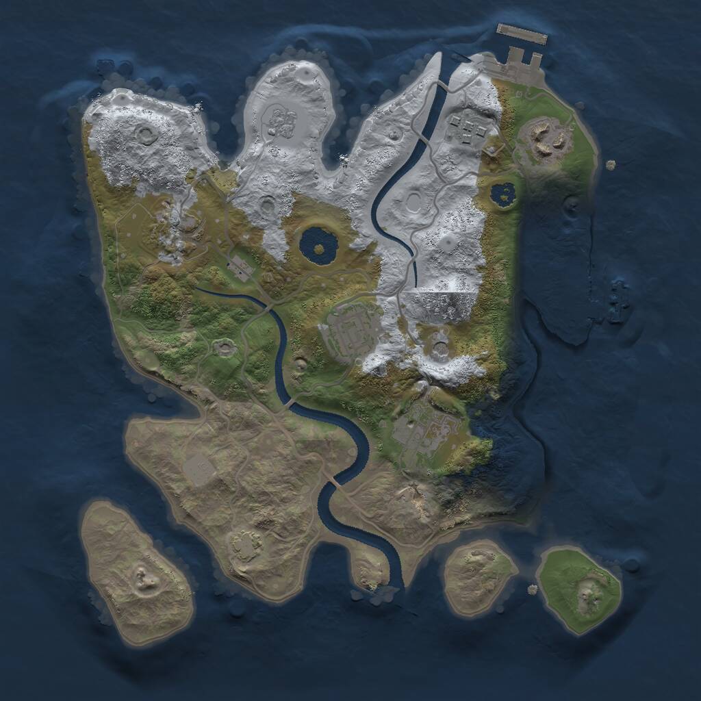 Rust Map: Procedural Map, Size: 2800, Seed: 5638566, 11 Monuments