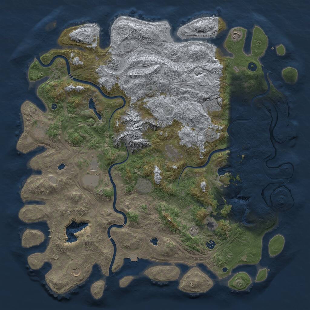 Rust Map: Procedural Map, Size: 5200, Seed: 1897698369, 16 Monuments