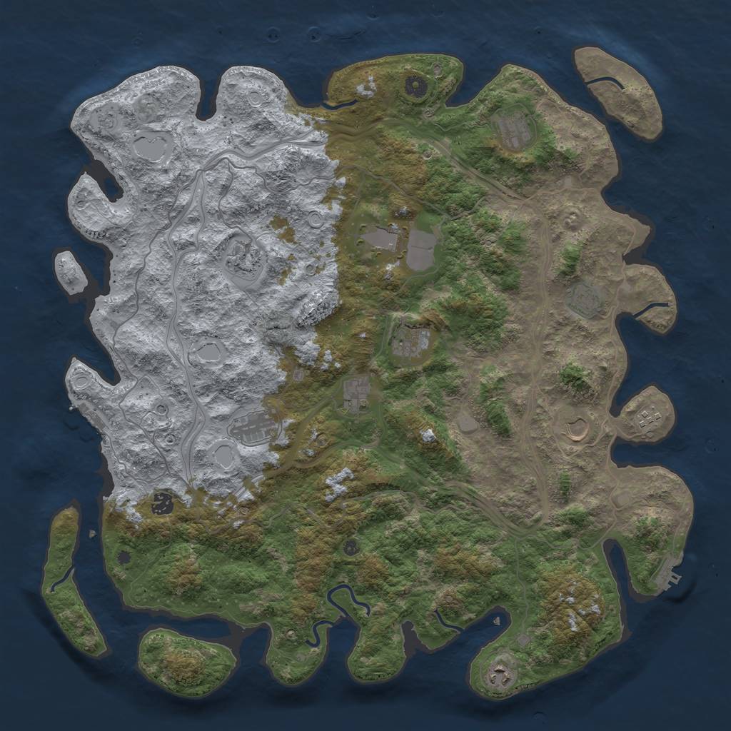 Rust Map: Procedural Map, Size: 4800, Seed: 1606286555, 18 Monuments
