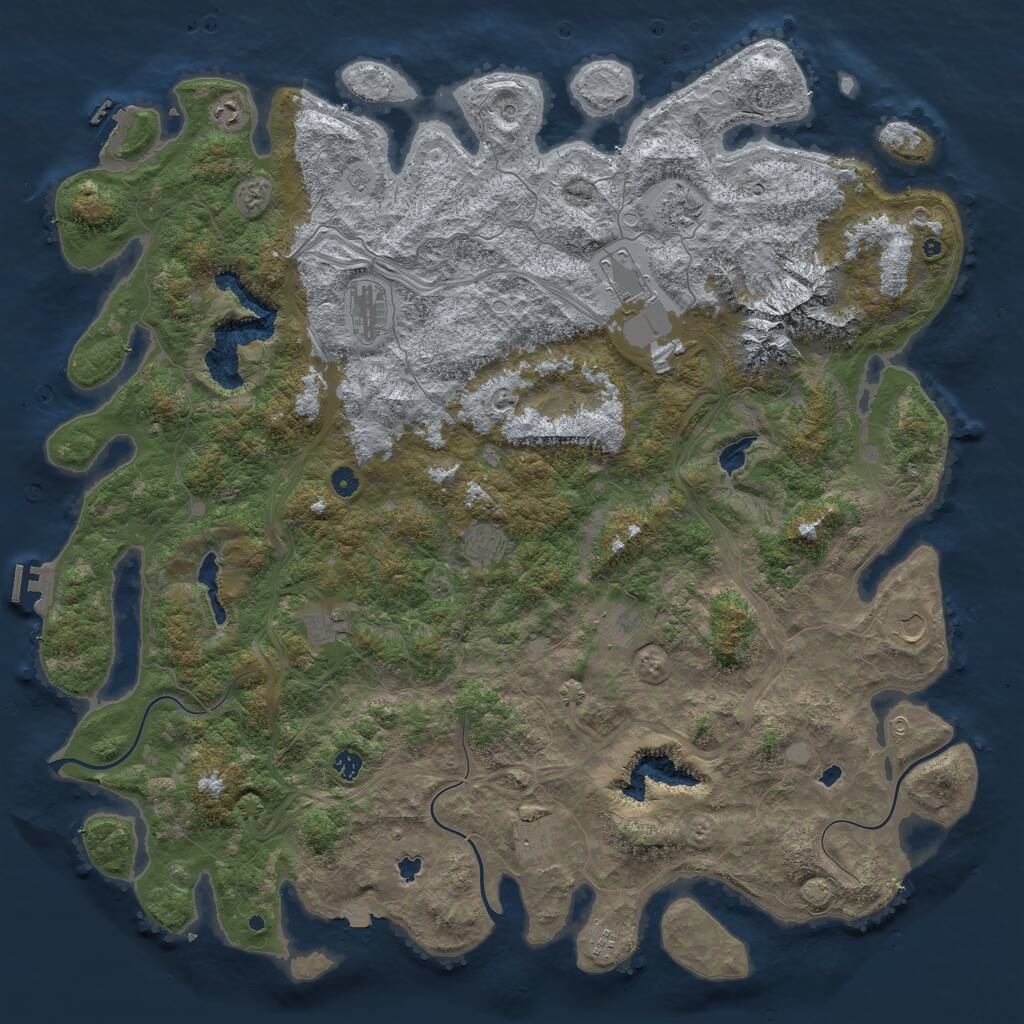 Rust Map: Procedural Map, Size: 5500, Seed: 22729220, 17 Monuments