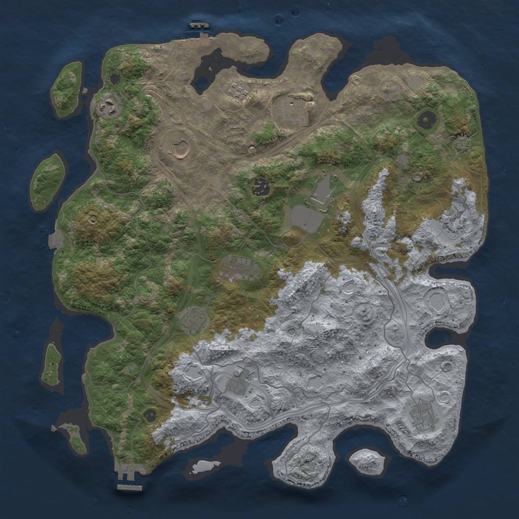 Rust Map: Procedural Map, Size: 4250, Seed: 1039541975, 19 Monuments