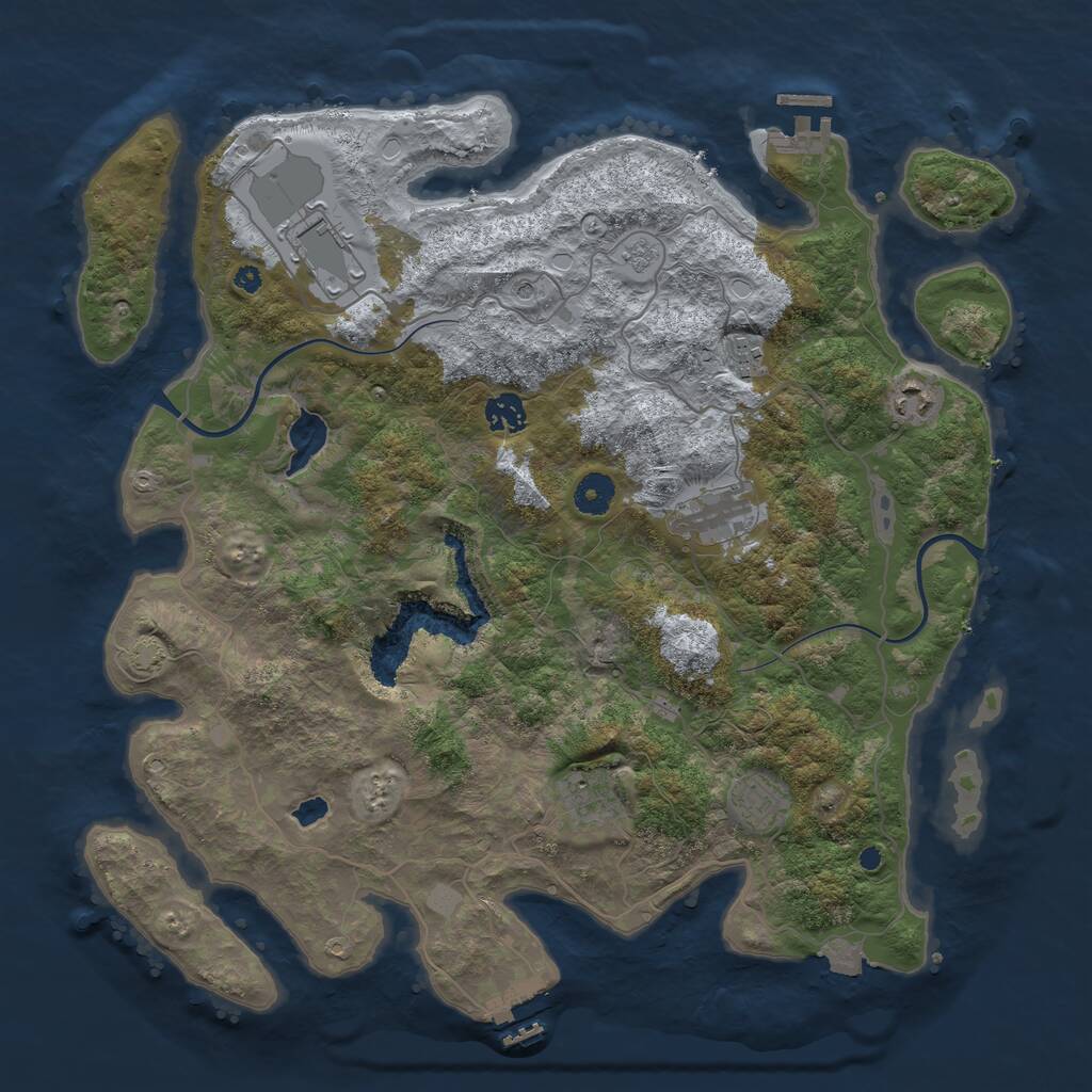 Rust Map: Procedural Map, Size: 4000, Seed: 978563658, 13 Monuments