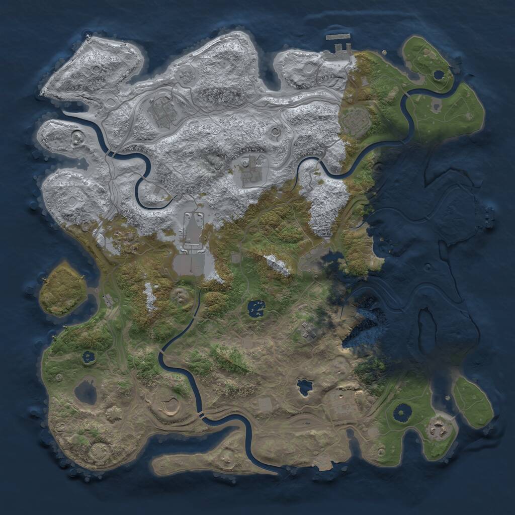 Rust Map: Procedural Map, Size: 4250, Seed: 278002, 17 Monuments