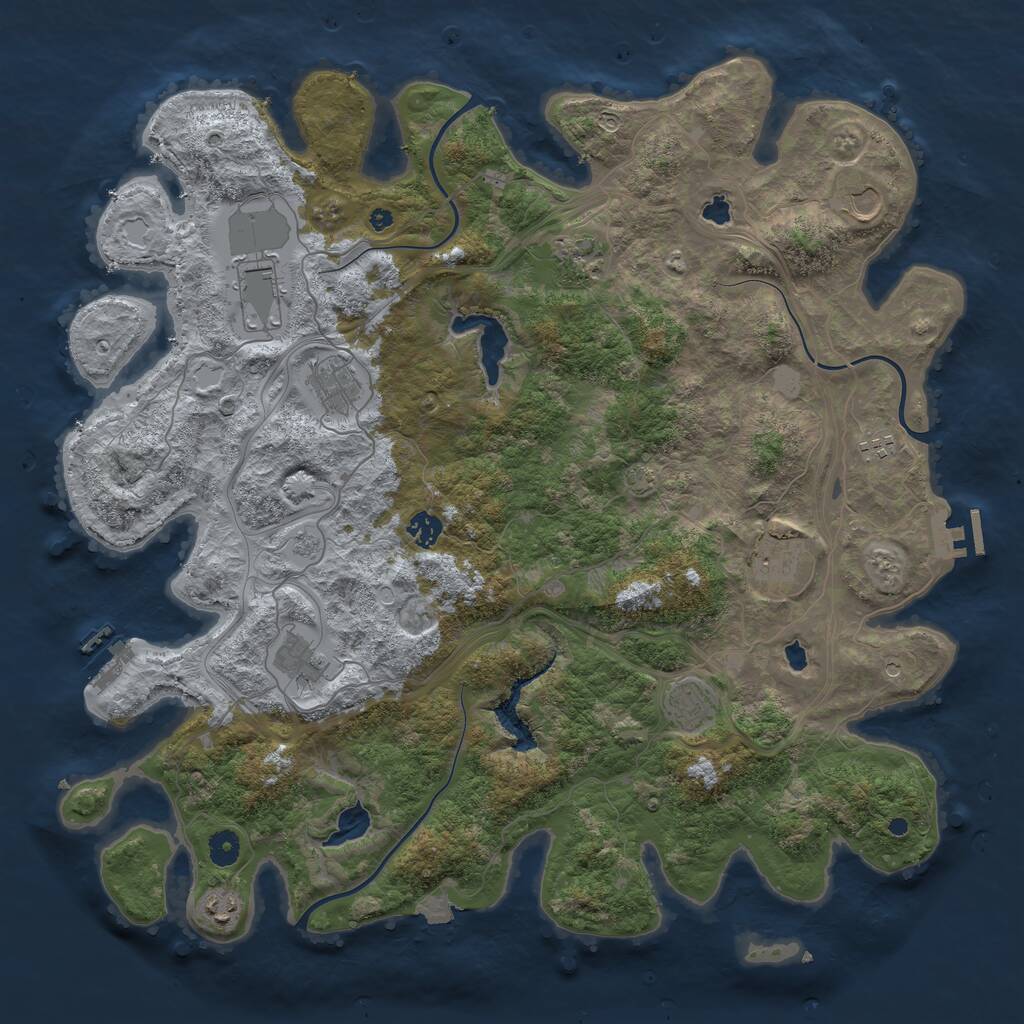 Rust Map: Procedural Map, Size: 4500, Seed: 584567984, 16 Monuments