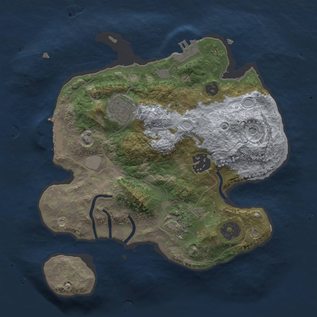 Rust Map: Procedural Map, Size: 2500, Seed: 1510035671, 9 Monuments