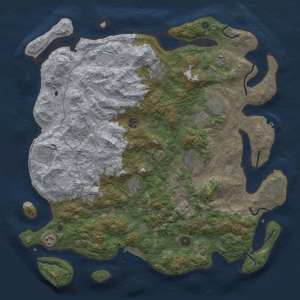 Rust Map: Procedural Map, Size: 4500, Seed: 788565384, 17 Monuments