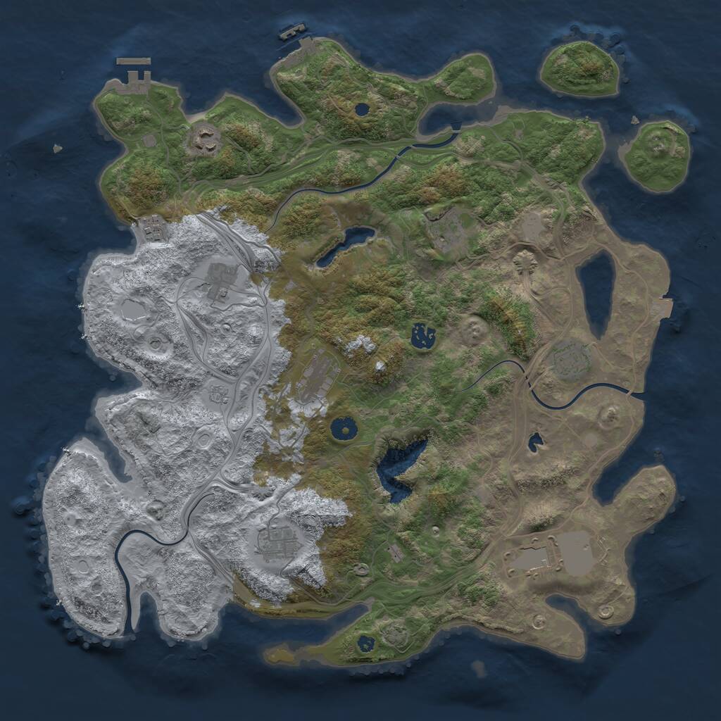 Rust Map: Procedural Map, Size: 4250, Seed: 128596483, 15 Monuments