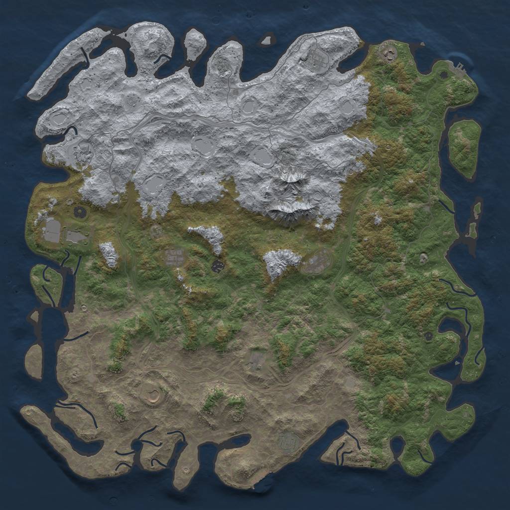 Rust Map: Procedural Map, Size: 6000, Seed: 1525591283, 18 Monuments