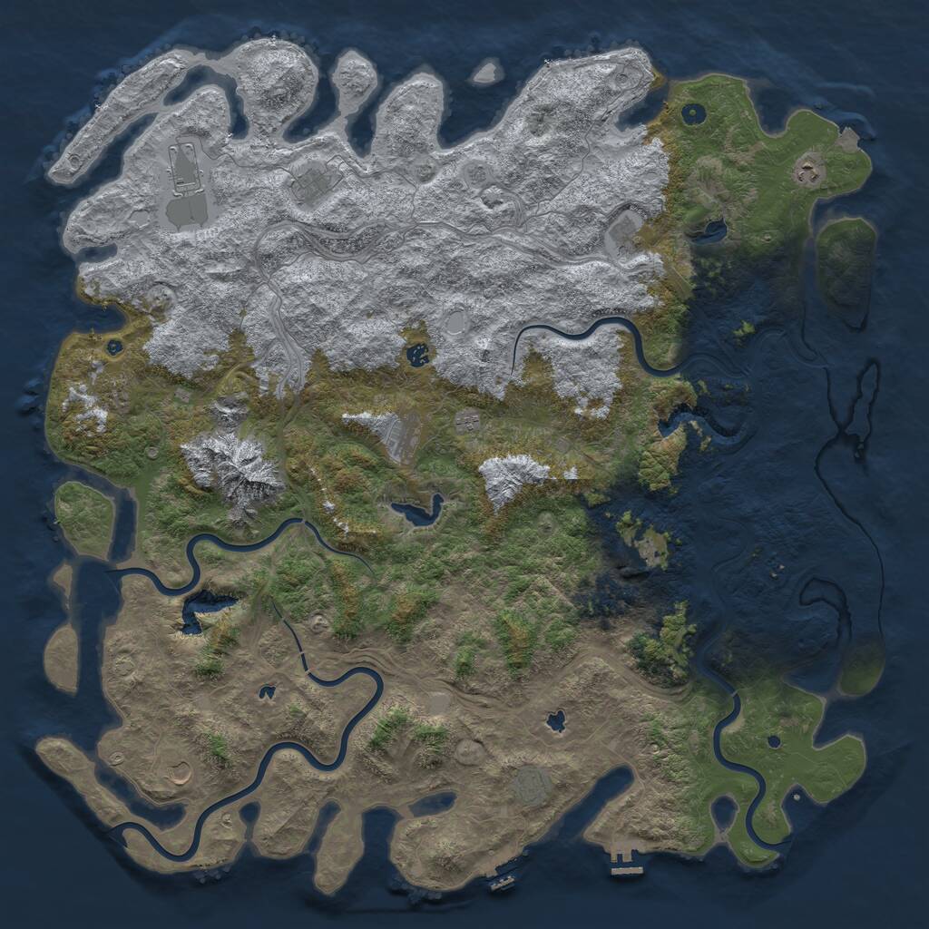 Rust Map: Procedural Map, Size: 6000, Seed: 1525591283, 17 Monuments