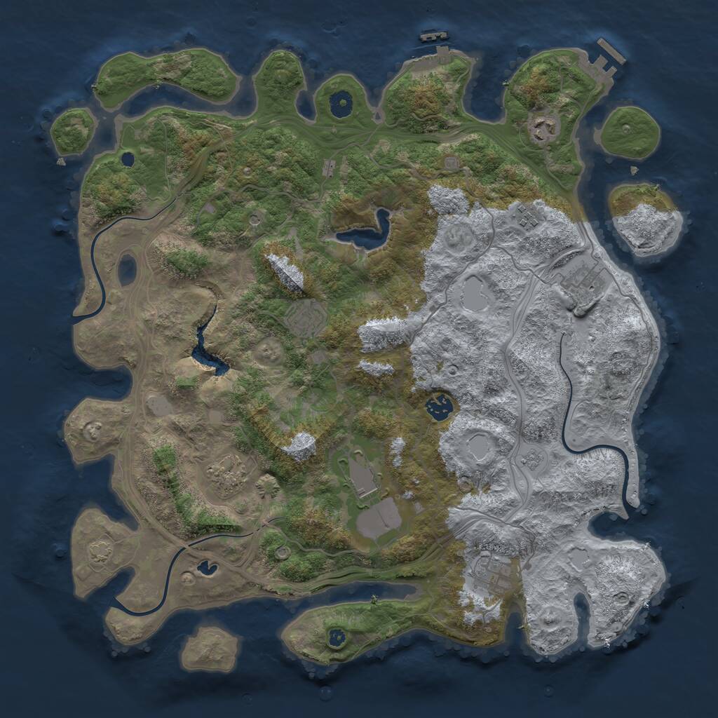 Rust Map: Procedural Map, Size: 4250, Seed: 650397905, 14 Monuments