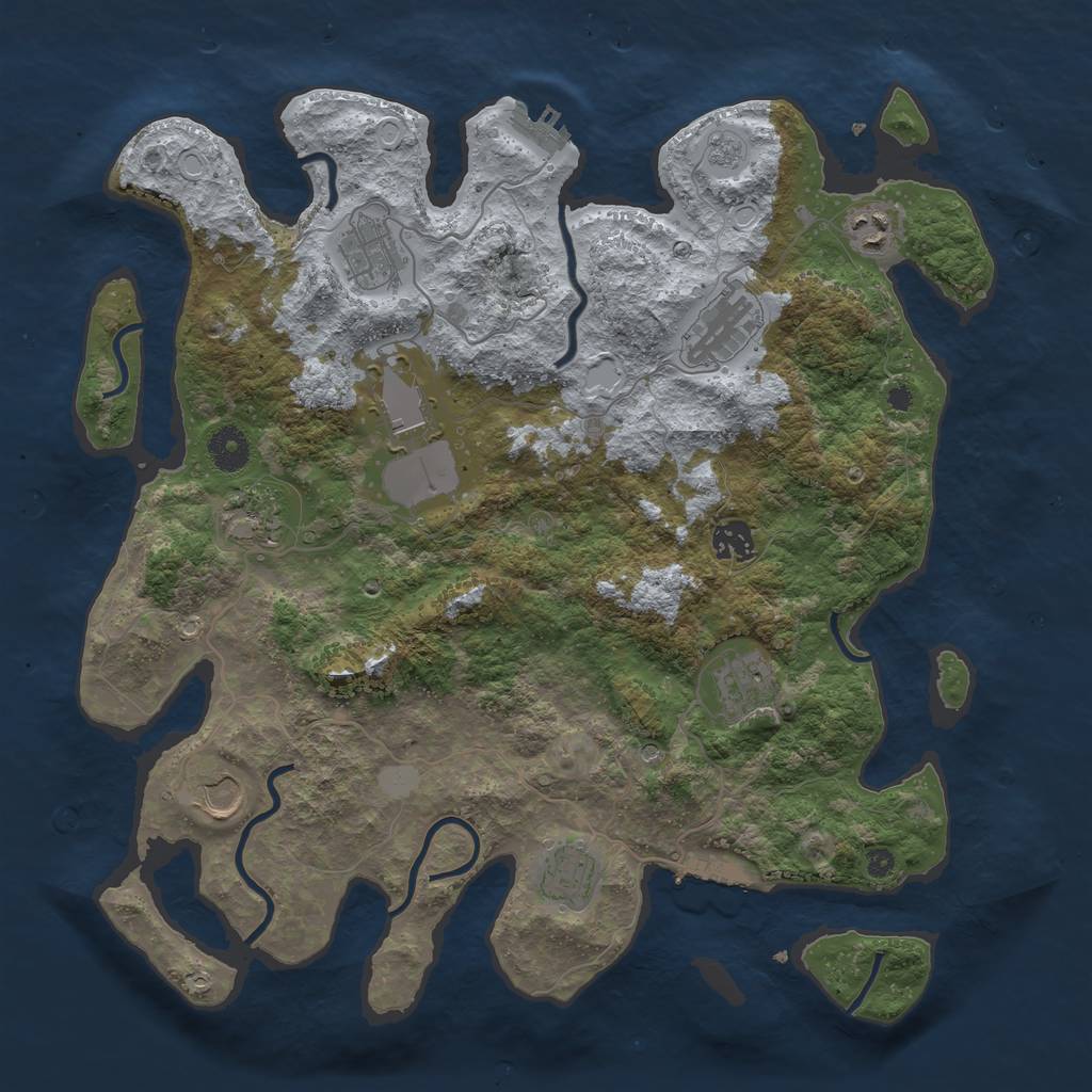 Rust Map: Procedural Map, Size: 3850, Seed: 2112918, 16 Monuments