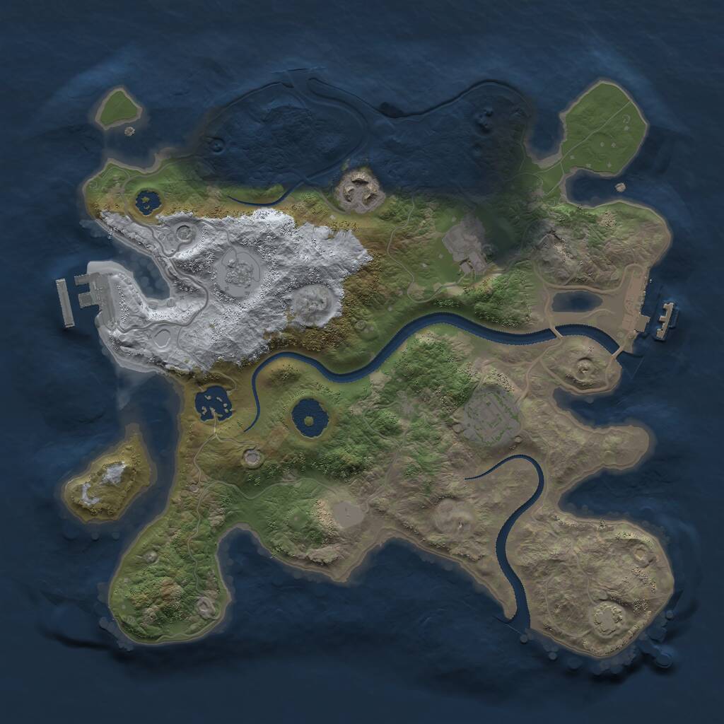Rust Map: Procedural Map, Size: 3000, Seed: 50935967, 10 Monuments