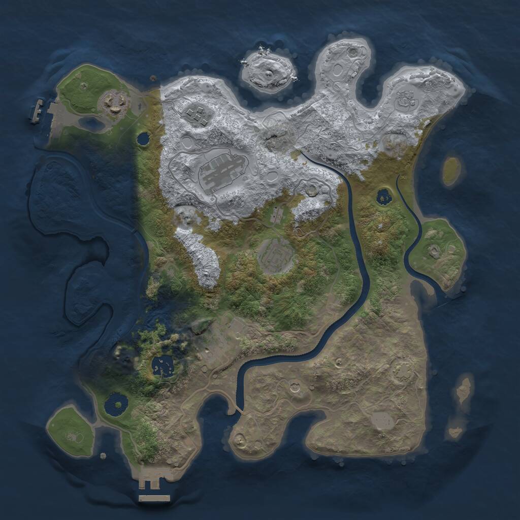 Rust Map: Procedural Map, Size: 3357, Seed: 1, 12 Monuments
