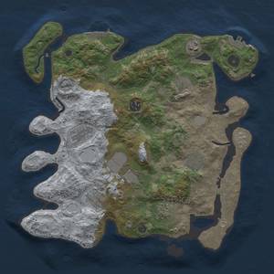 Thumbnail Rust Map: Procedural Map, Size: 3500, Seed: 206395750, 15 Monuments