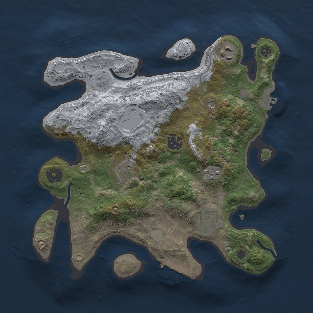 Rust Map: Procedural Map, Size: 3000, Seed: 1046, 12 Monuments