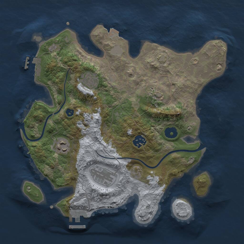 Rust Map: Procedural Map, Size: 3000, Seed: 811358008, 9 Monuments