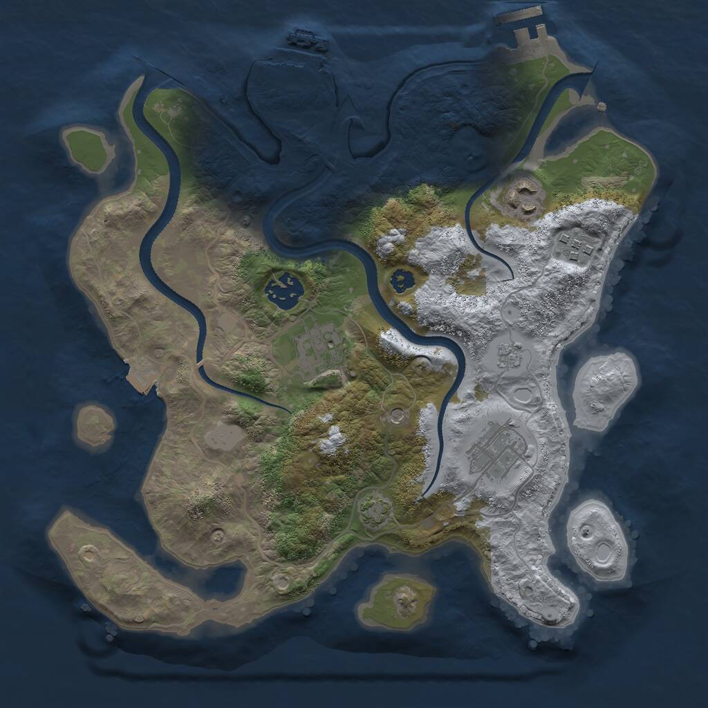 Rust Map: Procedural Map, Size: 3000, Seed: 98131, 11 Monuments