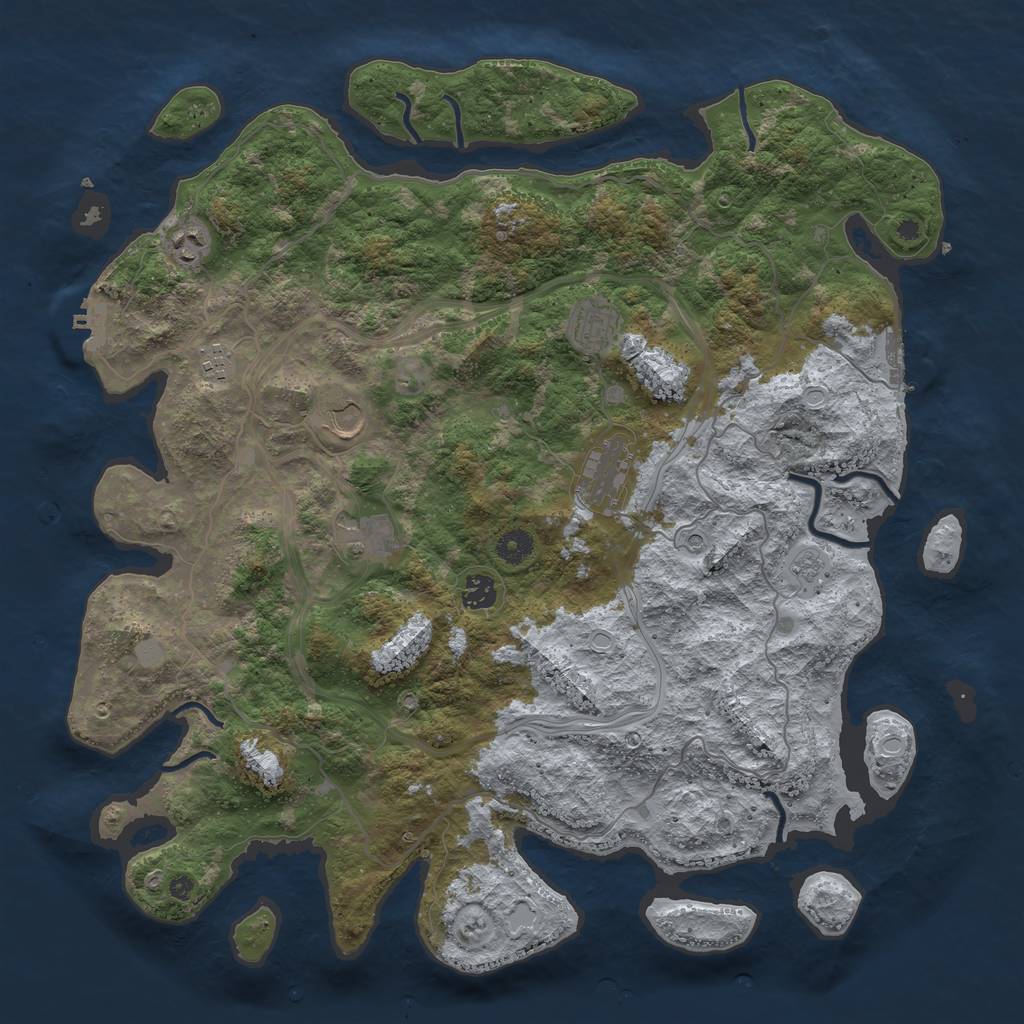 Rust Map: Procedural Map, Size: 4300, Seed: 695183809, 14 Monuments