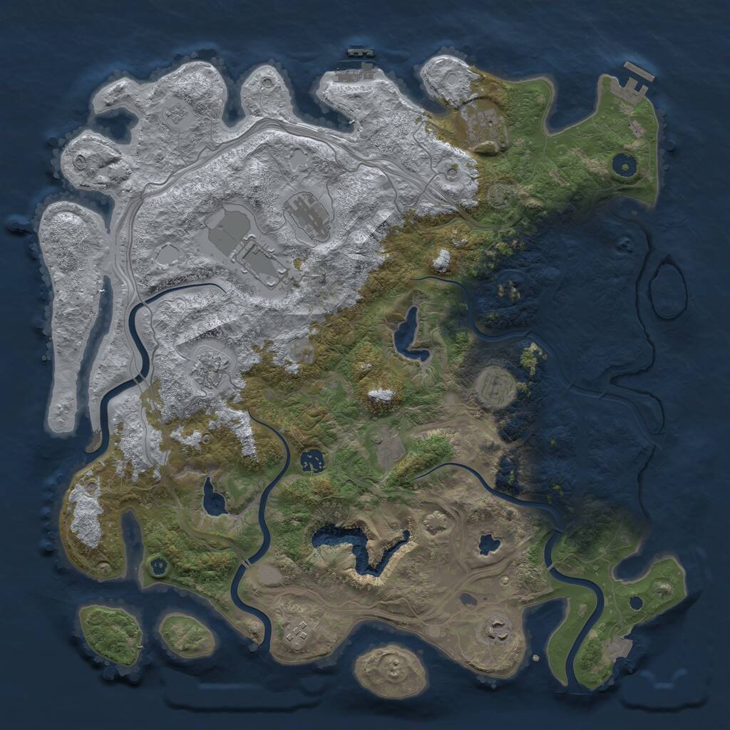 Rust Map: Procedural Map, Size: 4500, Seed: 836682001, 15 Monuments