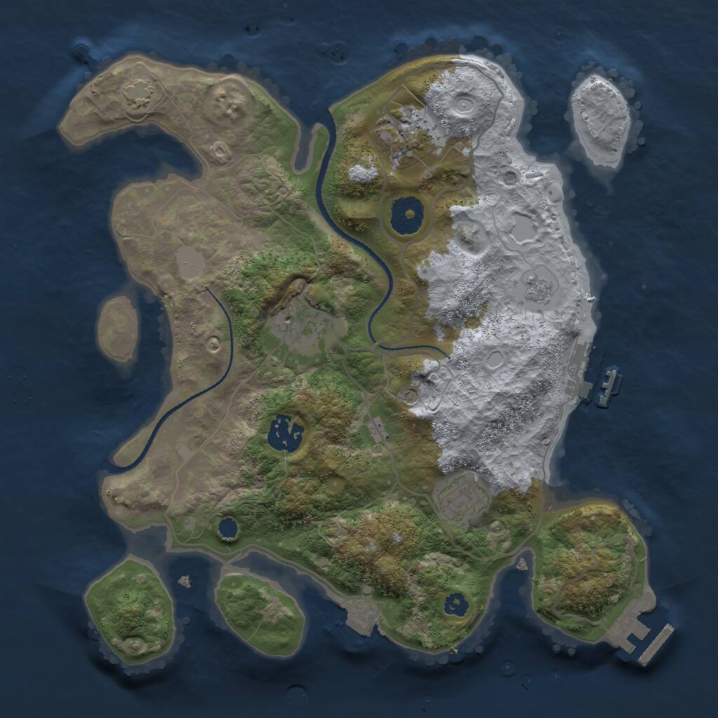 Rust Map: Procedural Map, Size: 3000, Seed: 502592241, 10 Monuments